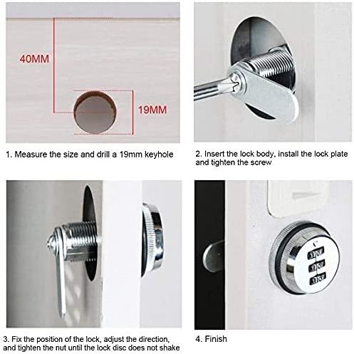 zhenzhi Combination Cam Lock Security Locks, Password Coded Locks for Safety of Box Cabinet Drawer Mailbox Door Furniture