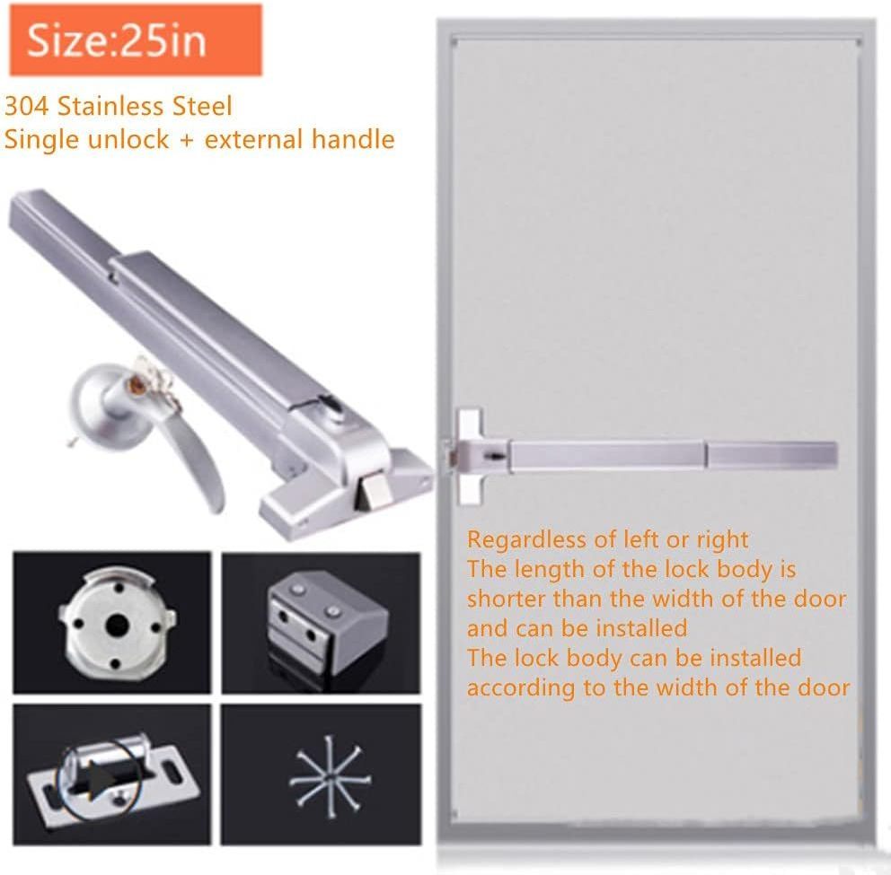 zhenzhi Controls Push Bar Panic Exit Device , with Exterior Lever Trim Safety channel lock