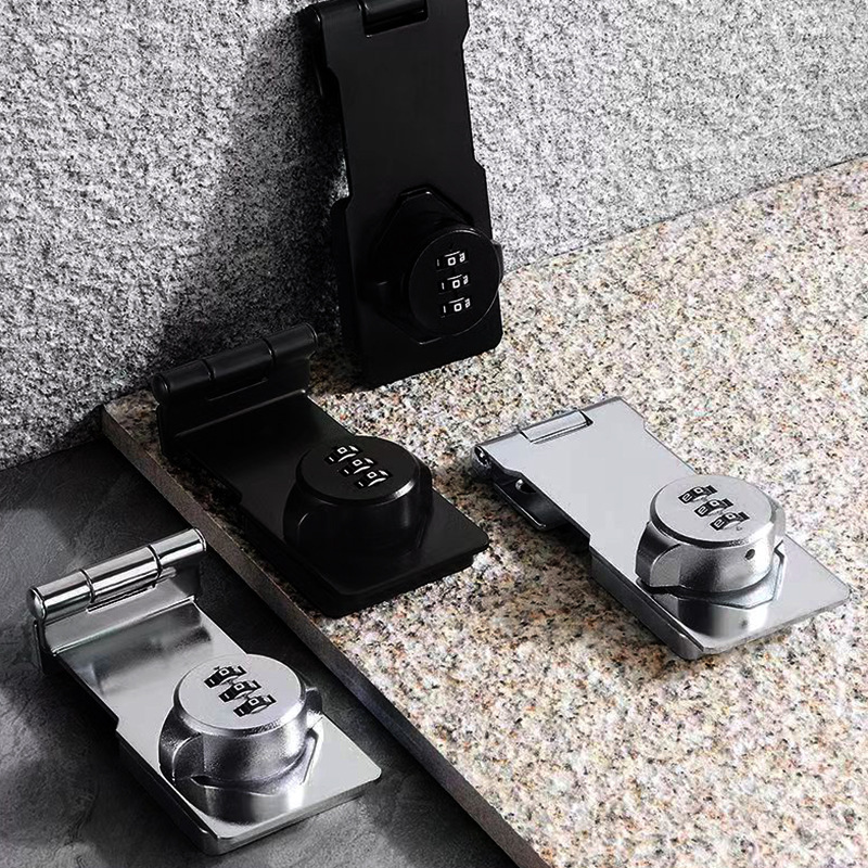 Zhenzhi Mechanical Password Rotary Hasp Locks, Door Security Slide Latch Lock for Small Doors, Cabinets, Barn Door, Bathroom