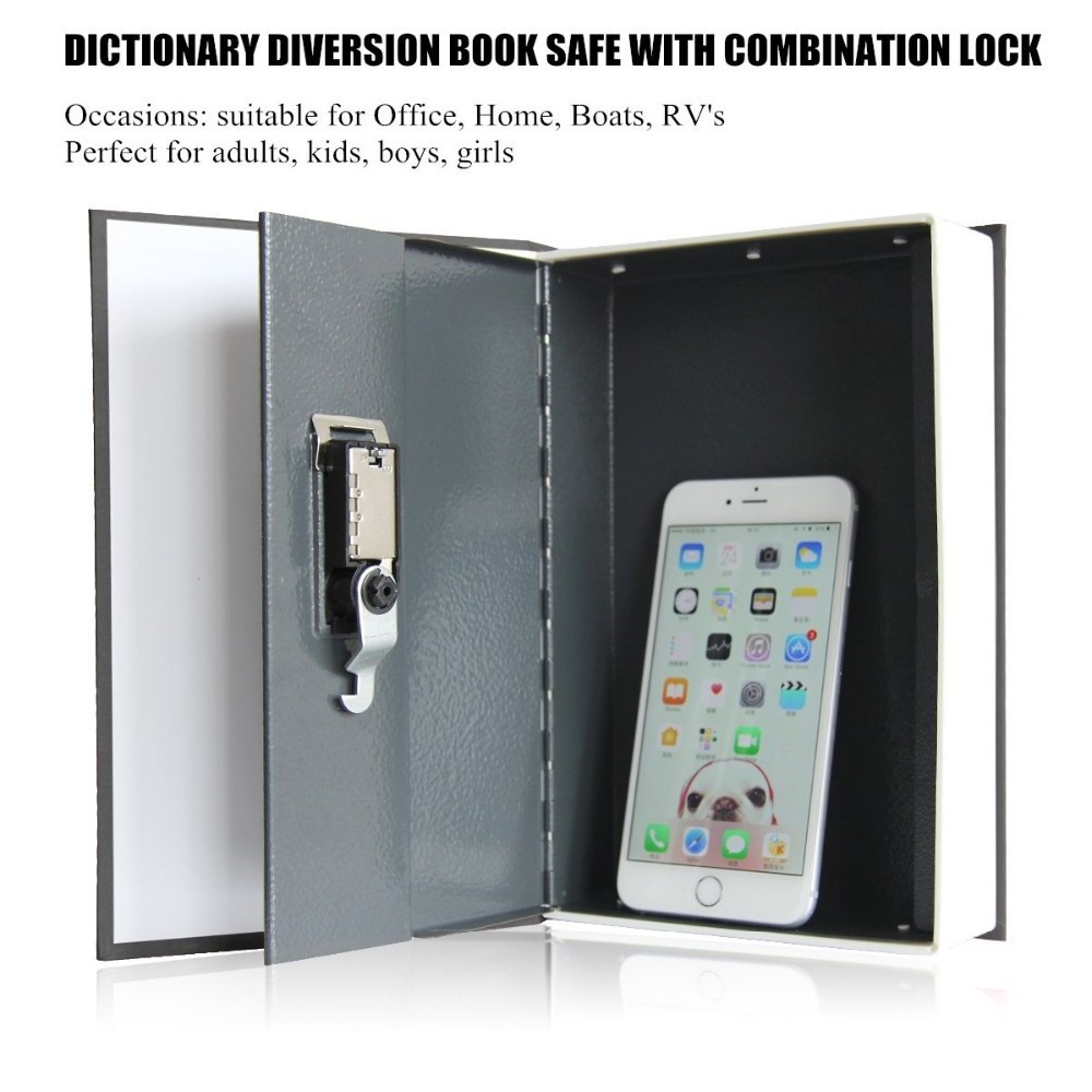 Zhenzhi Diversion Book Safe Storage Box, Dictionary Secret Safe Can with Security Combination Lock/Key, Diversion Hidde Book