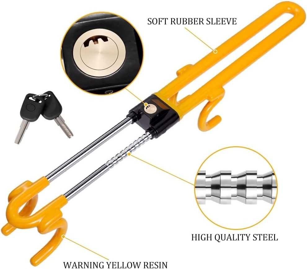 zhenzhi car Steering Wheel Locks with Keys, self-Defense Hand Tools, Heavy Anti-Theft Hammers