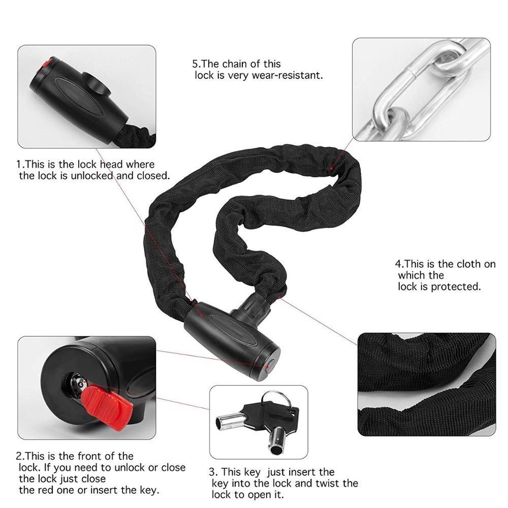 ZhenzhiHeavy Duty Motorbike Chain Lock  Bicycle Chain Locks Made of Solid Manganese Steel