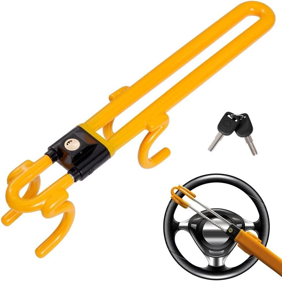 zhenzhi car Steering Wheel Locks with Keys, self-Defense Hand Tools, Heavy Anti-Theft Hammers