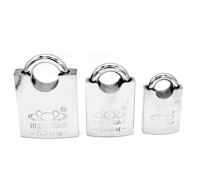 Iron padlock with keys wholesale chrome plating half pack Lock OEM dustproof safety keyway square padlock