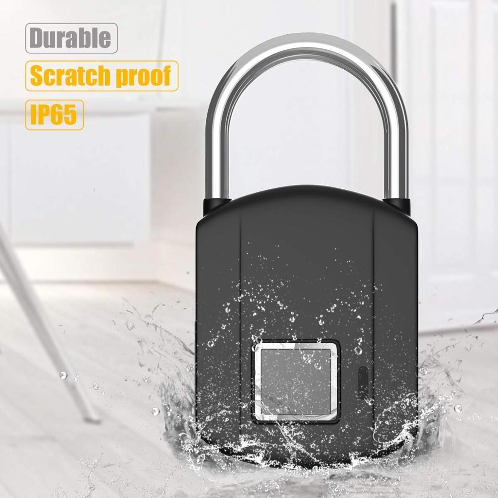 Zhenzhi fingerprint Padlock, IP65 Waterproof,School Locker, Gym, Backpack,Door, Cabinet, Suitcase, Indoor and Outdoor