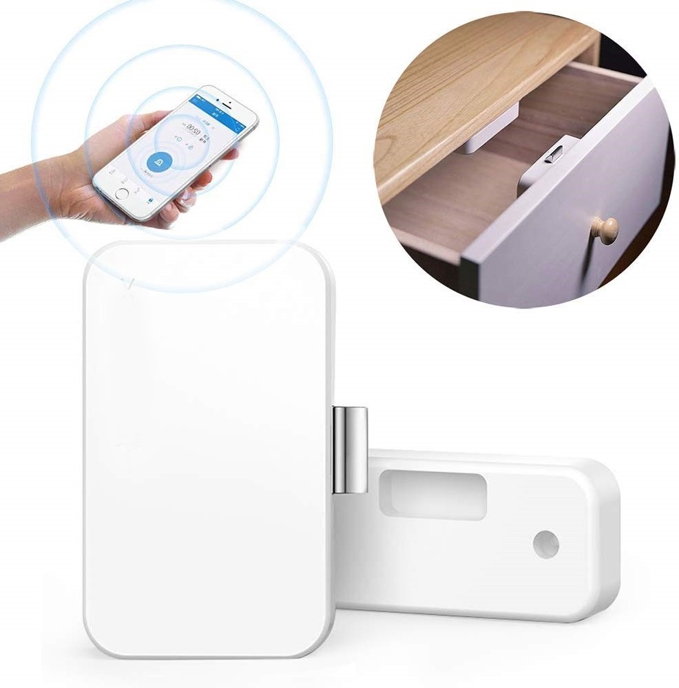 Zhenzhi File Cabinet Lock, Wireless Smart Drawer Security Lock, Keyless Invisible Child Safety Cabinet Locks for Home Office