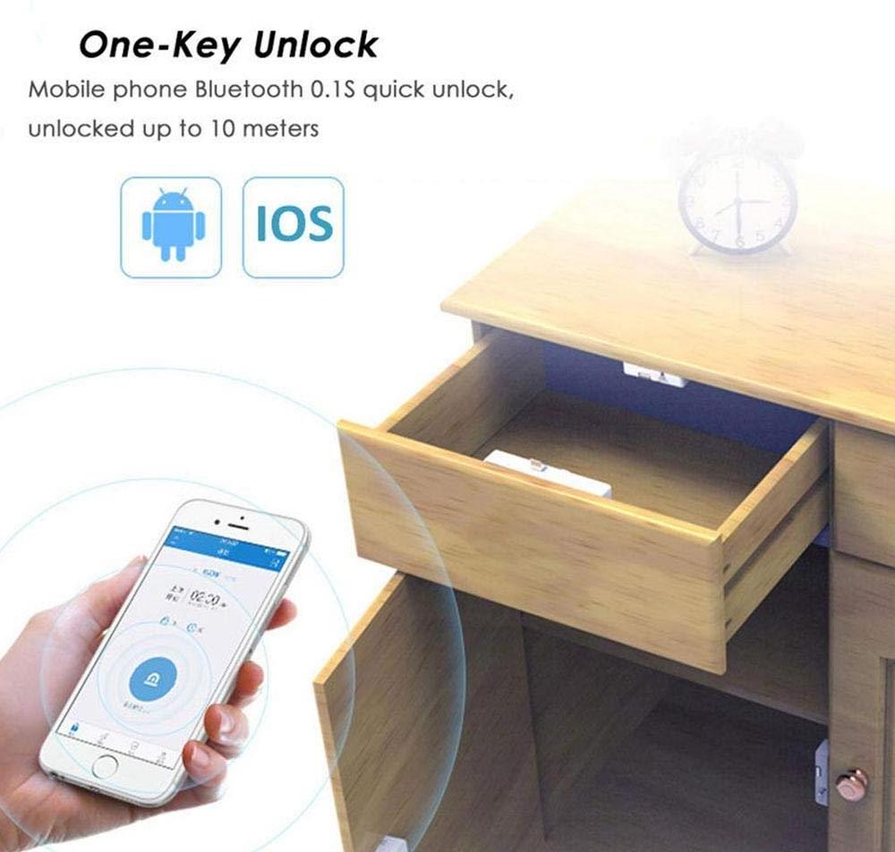 Zhenzhi File Cabinet Lock, Wireless Smart Drawer Security Lock, Keyless Invisible Child Safety Cabinet Locks for Home Office