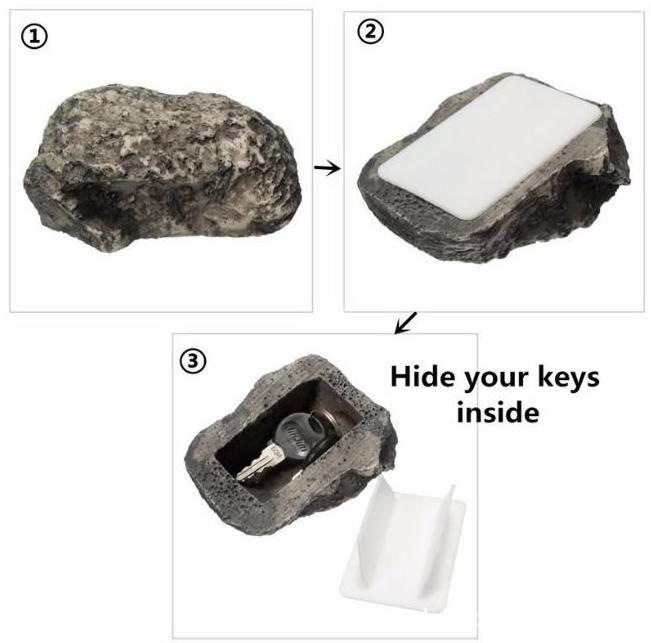 New Outdoor Garden Key Box Rock Hidden Hide In Stone Security Safe Storage Hiding For Key Hide stonekey Safe