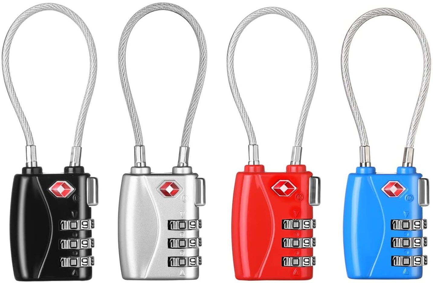 zhenzhi TSA Approved Luggage Locks, 3 Digit Cable Lock for Travel Baggage, Suitcase, Gym Lockers