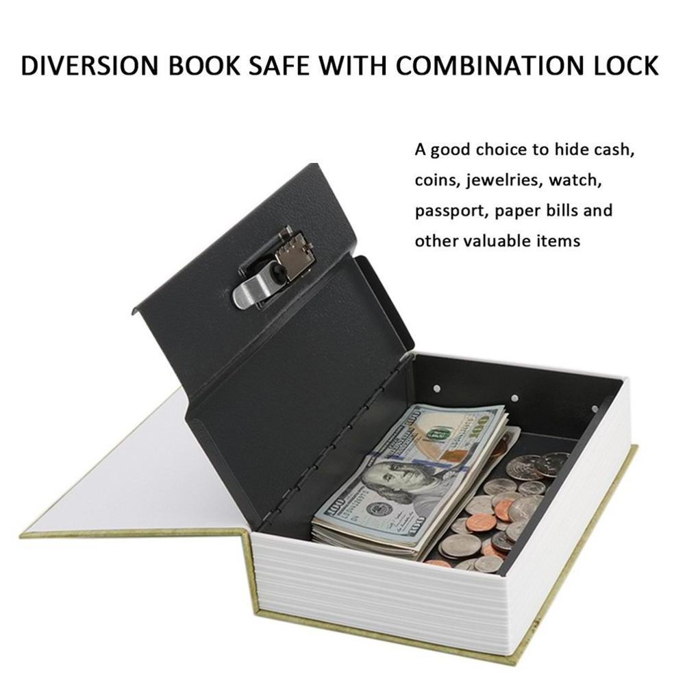 zhenzhi  Diversion Book Safe with Combination Lock,Money Hiding Box,Safe Secret Hidden Metal Lock Box