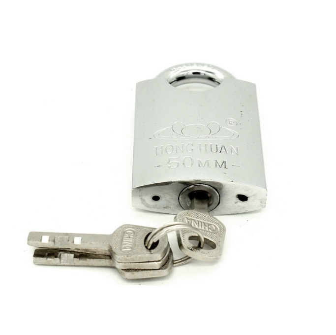 Iron padlock with keys wholesale chrome plating half pack Lock OEM dustproof safety keyway square padlock