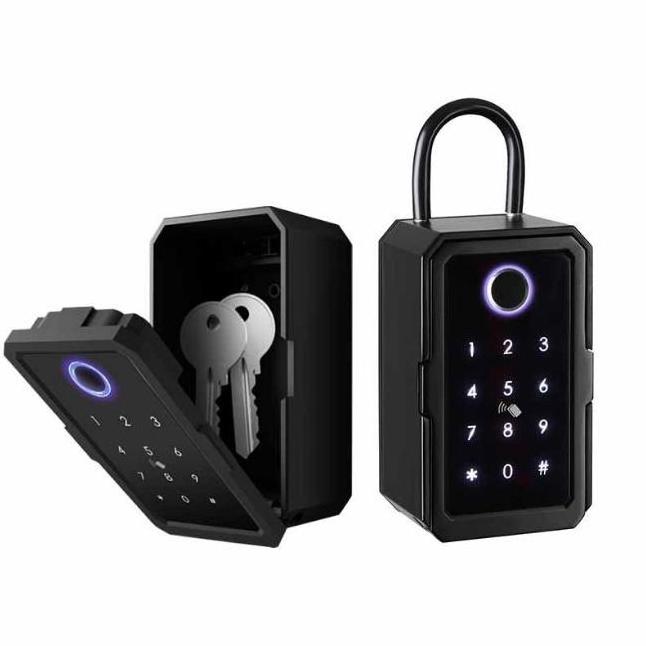 Zhenzhi  Digital Electric Locks Keybox Wall Mounted Lockbox Portable BLE Tuya TTlock APP Fingerprint Smart Key Lock Box