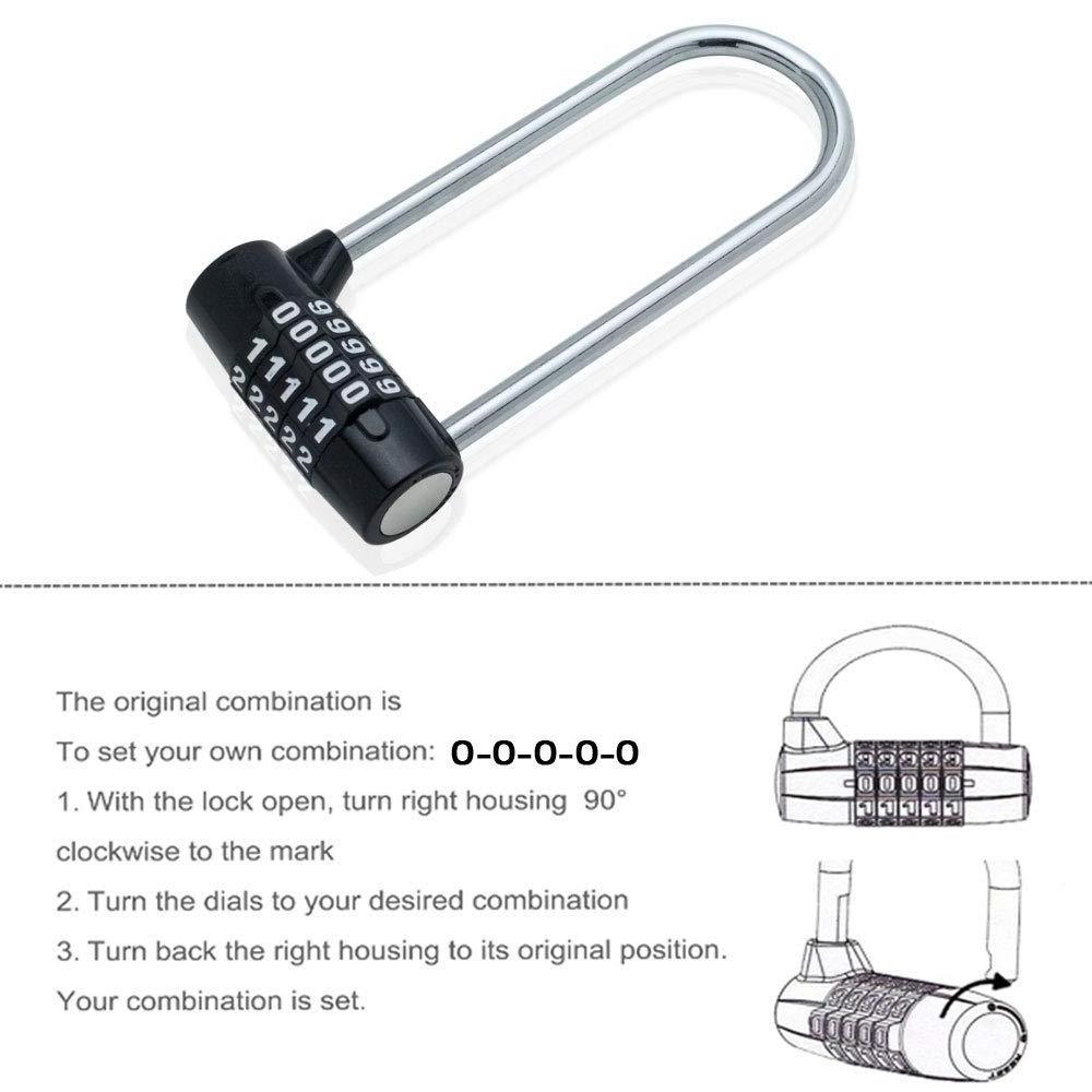 Zhenzhi Large Lengthened Beam Locker cabinet door handles padlock 5 digit combination safety padlock.