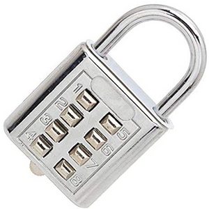 Zhenzhi Stainless Steel Padlock 8 Digit Combination Lock for Gym, Sports, School & Employee Locker,  Hasp and Storage