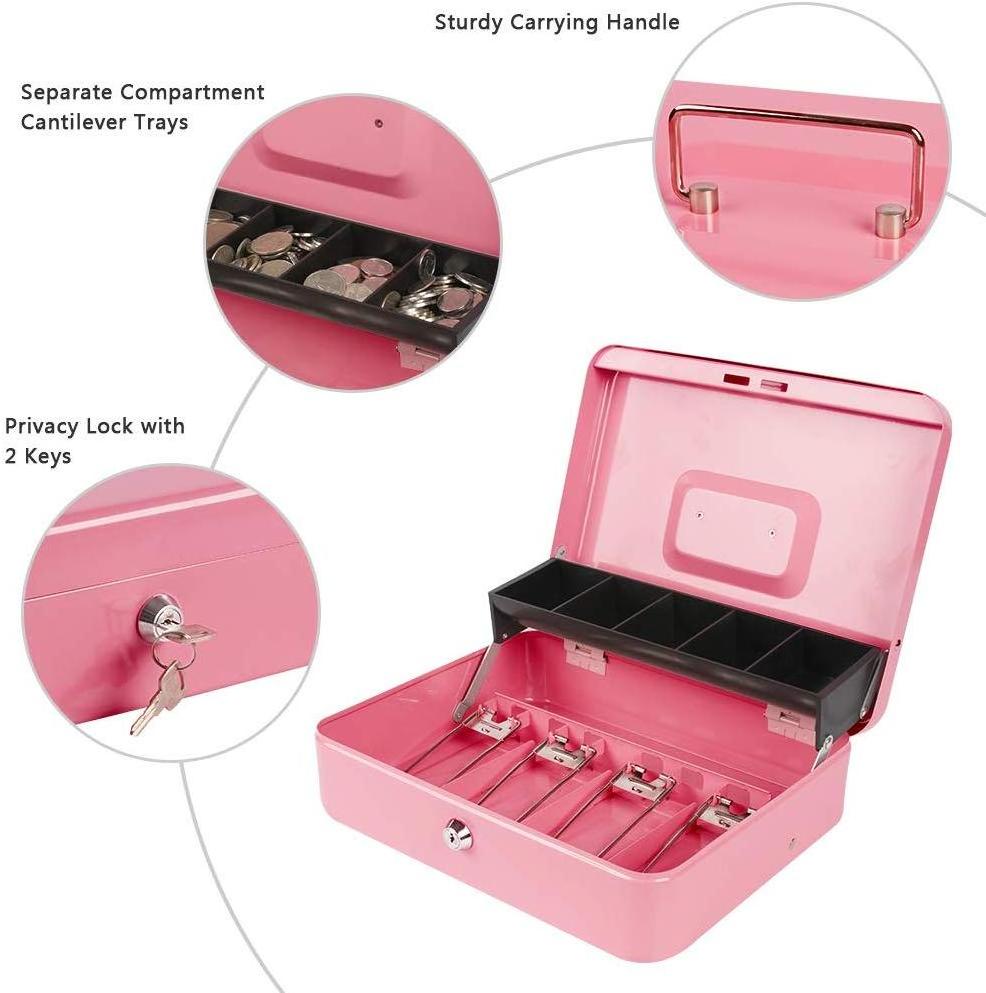 zhenzhi Key lock large cash box with money box and lock, metal money box security, cash register