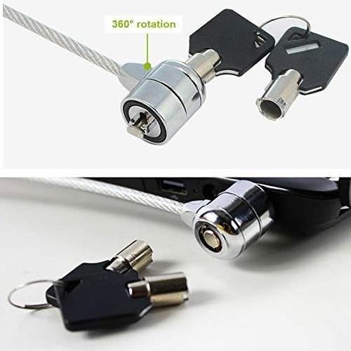 Zhenzhi Laptop Cable lock and Safety cable for PCS, laptops and other devices (steel, gray)1.2 m (~4 ft), Key lock