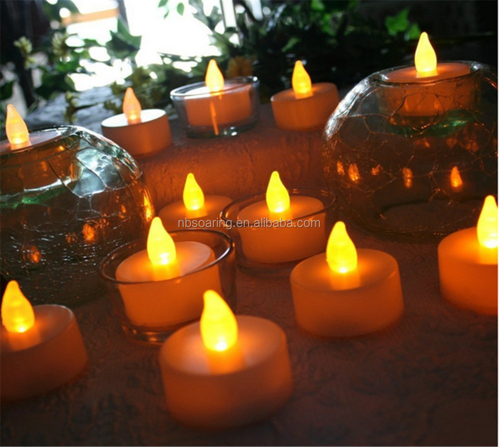 Battery Operated Yellow  Flameless Tea light LED Candle Light