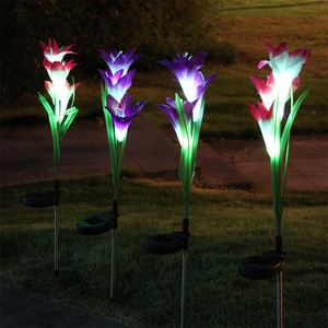 european garden light solar tiki flickering flames torch light solar flower outdoor light