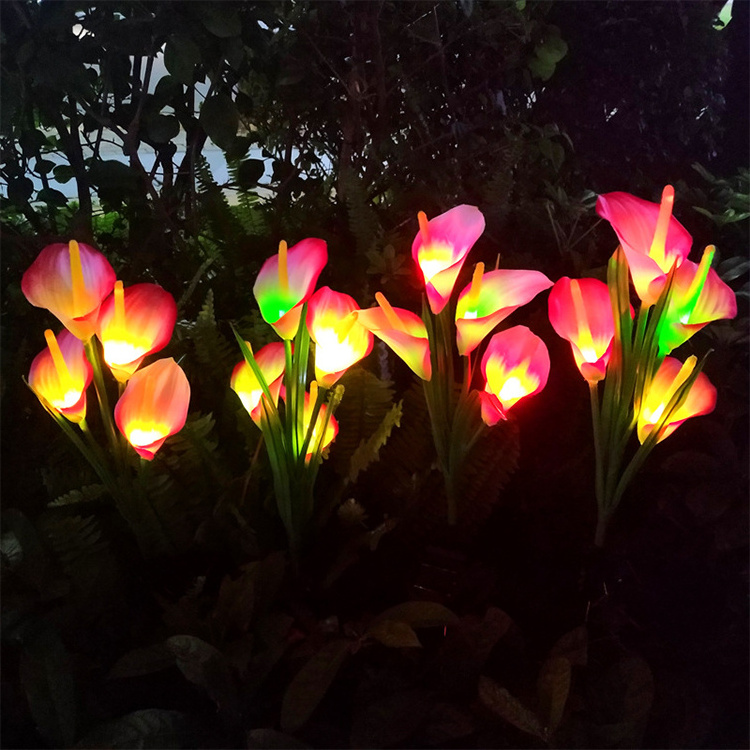 european garden light solar tiki flickering flames torch light solar flower outdoor light