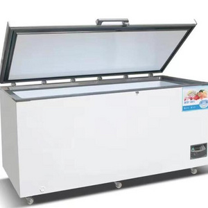 BD-400 Top Open Single Door deep chest electric freezer with lock LED Light Single temperature big propane freezer