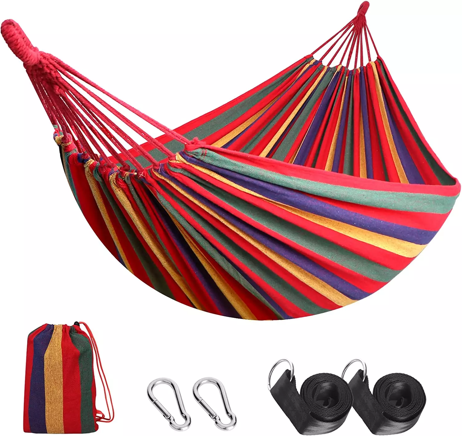 Customizable Logo Printing Lightweight Polyester cotton hammock swing Portable Hanging Camping Hammock Outdoor