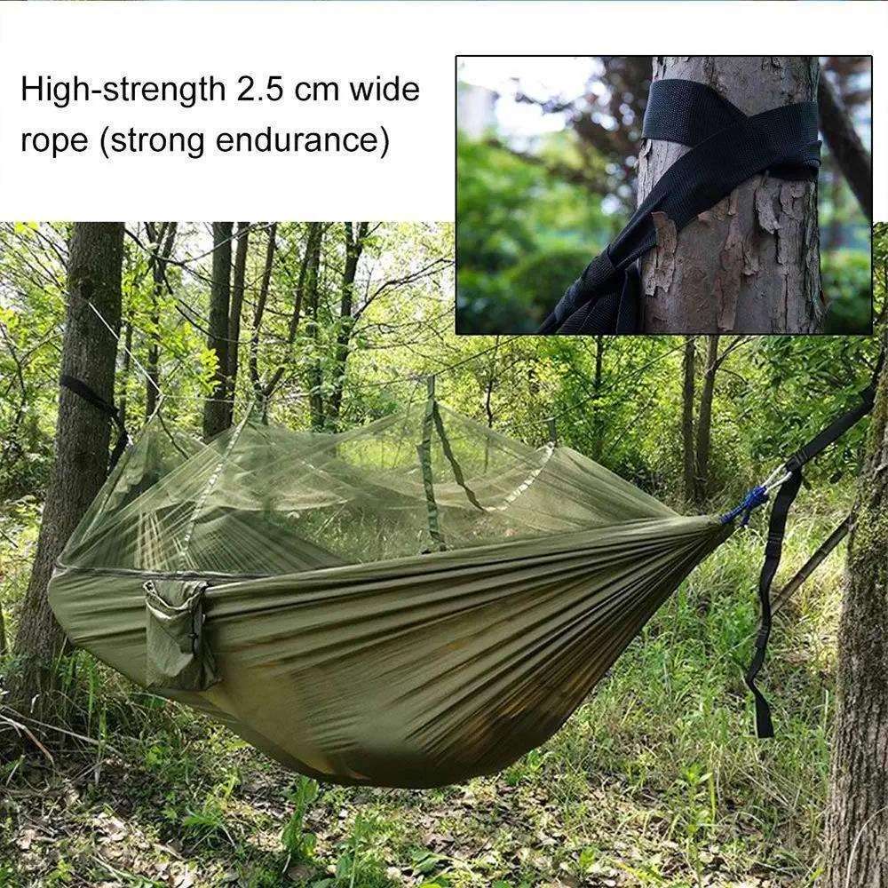 Customizable Logo Printing Lightweight hammock swing Portable Hanging Outdoor Camping Hammock tent with mosquito nets