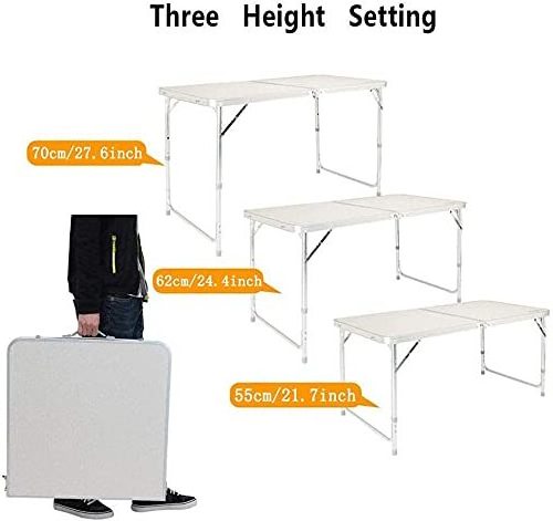 Custom Outdoor BBQ picnic camping table de foldable manufacturer adjustable 120cm 4ft white portable plastic folding table