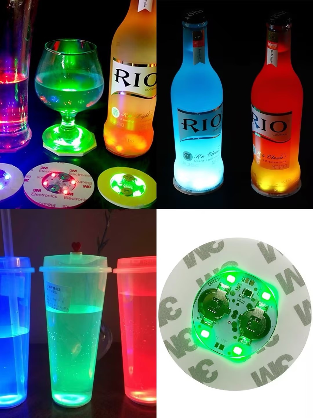 Party Led Coaster Lights Night Club Bar Small Led Coaster Bottle Sticker Bottles Drink Lights Bottles Led Coaster Light