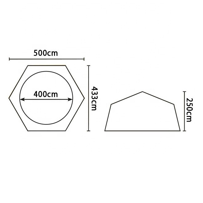 Screen House Gazebo Transparent Side Window Wall for 5m x 5m Pool Tent Pool Party cover Square Camping Canopy Sun Shade Shelter