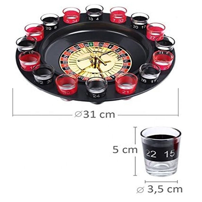 Shot Glass Roulette Beer Drinking Game Set Party Pub clup celebration have fun 2 Balls and 16 numbered Glasses cups