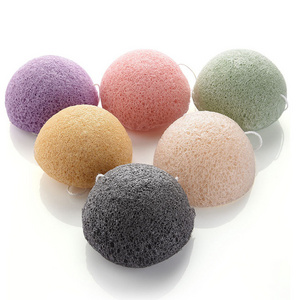 Eco friendly biodegradable Natural Konjac Facial Sponges  for Gentle Face Cleansing and Exfoliation charcoal white