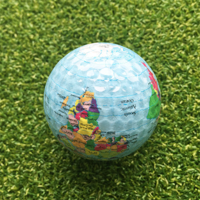 Custom personalized globe printed golf balls 42.6mm World map golf balls eco friendly golf balls