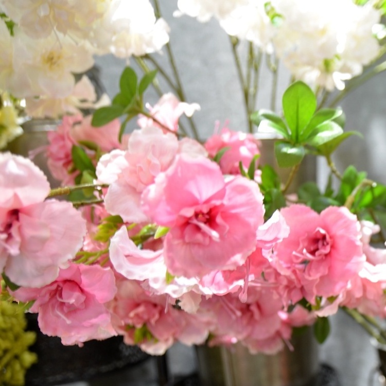 latest high quality artificial flower silk flower azalea for wedding decoration, event decoration and home decoration