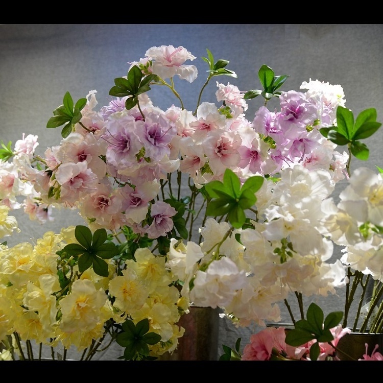 latest high quality artificial flower silk flower azalea for wedding decoration, event decoration and home decoration