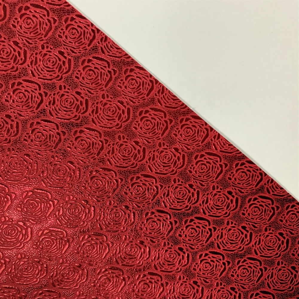 2019 rose embossed matte PU leather & faux leather for bows