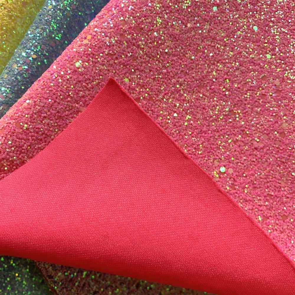 2021 Neon chunky glitter fabric for crafts