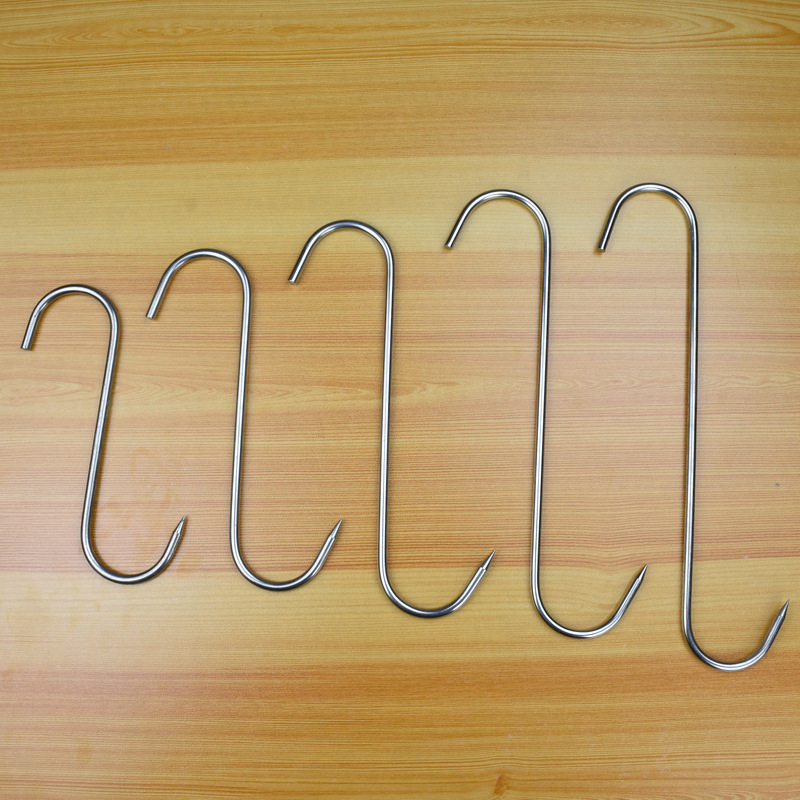 Heavy Duty Stainless Steel Butcher Hooks for Hanging Beef meat S type hooks