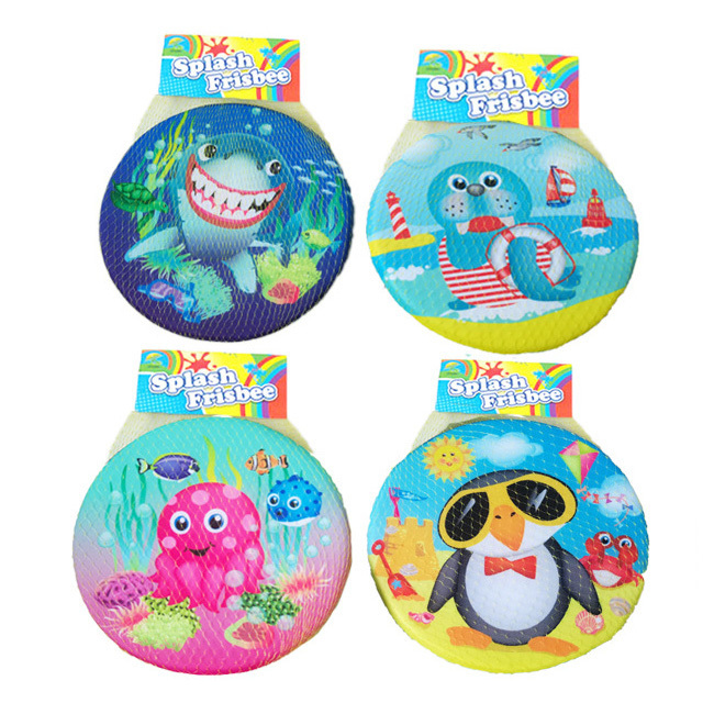 water splash toy stuffed animal  throw and catch flying saucer for baby cartoon animal cloth flying disc