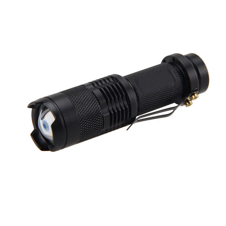 AA Battery Powered 3W LED Mini Pocket Torch Light Waterproof Zoomable Flashlight