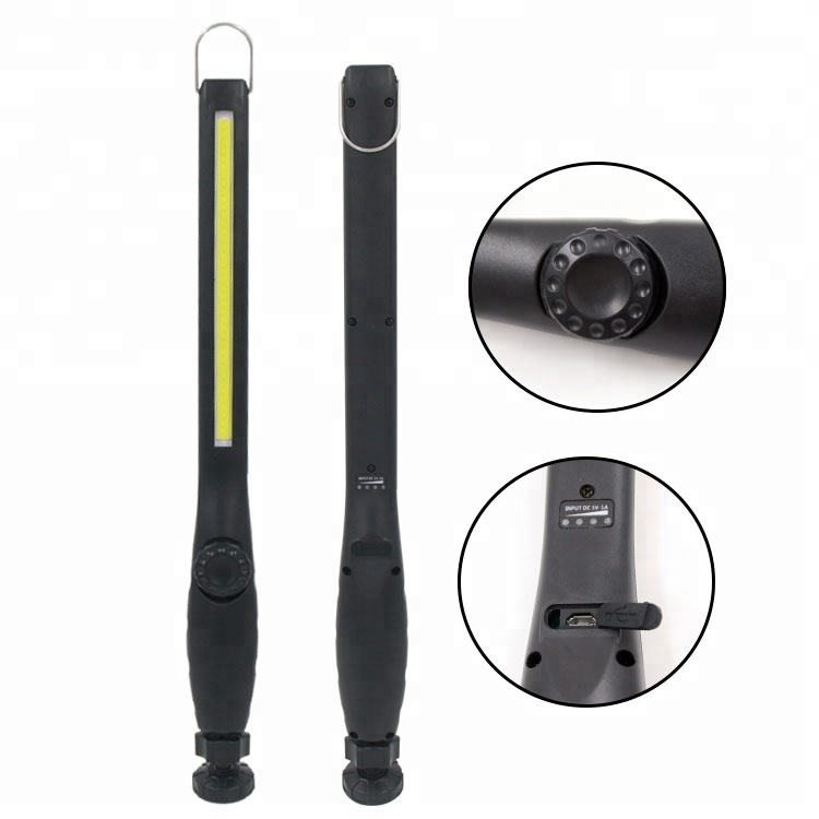 Rotatable regulating  led torch flashlight with magnet rechargeable 5W cob working lamp