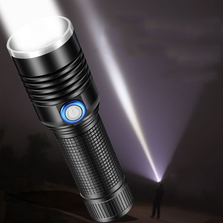 Super Bright LED Rechargeable Aluminum Zoomable Flashlight Camping Working Hiking Torch Light