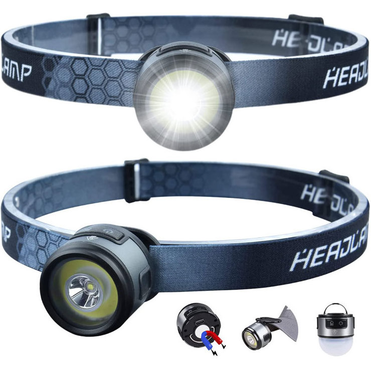 High Lumens led head lamps red light magnet torch camping lantern hook lamp hat clip headlamp rechargeable for fishing, running