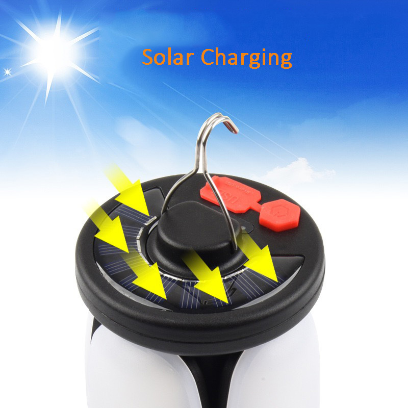 Hot Selling USB Rechargeable LED Camping Lantern Solar Charging Outdoor Tent Light