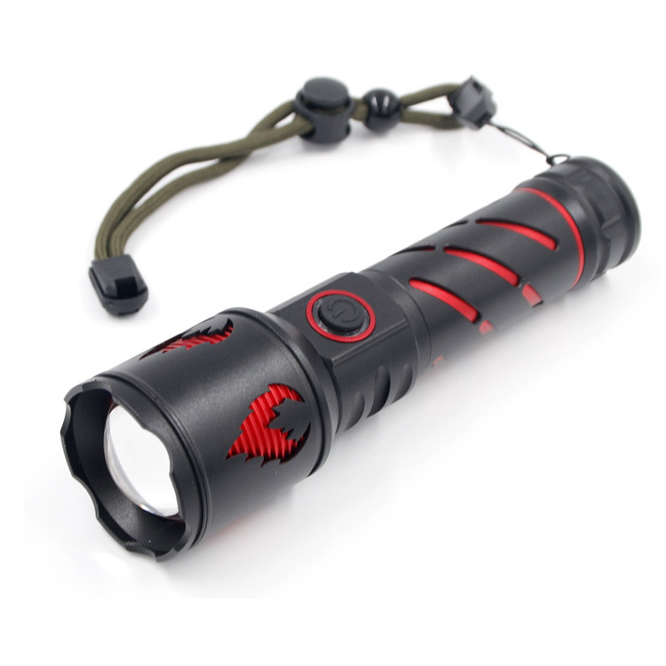 High Lumen 13W LED Torch Light Powerful Outdoor Waterproof Aluminum Zoom Flashlight with Rechargeable Battery