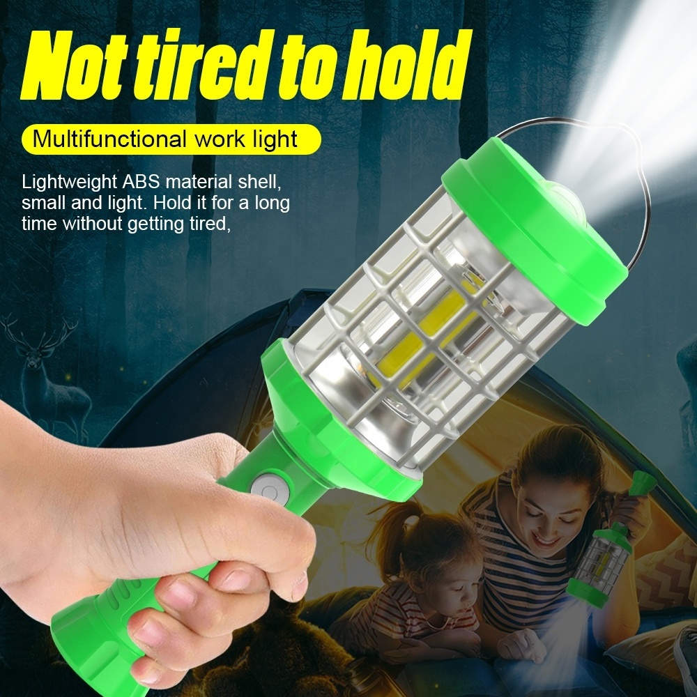 Ultra bright Magnetic base new cob battery operated working lamp Plastic led flashlight work light portable