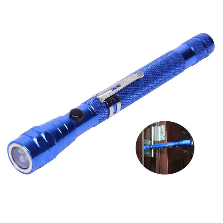 Small Telescopic Flexible Bendable Magnetic Pick Up Tool LED aluminum Torches Linternas LED Flashlight Tactical with clip