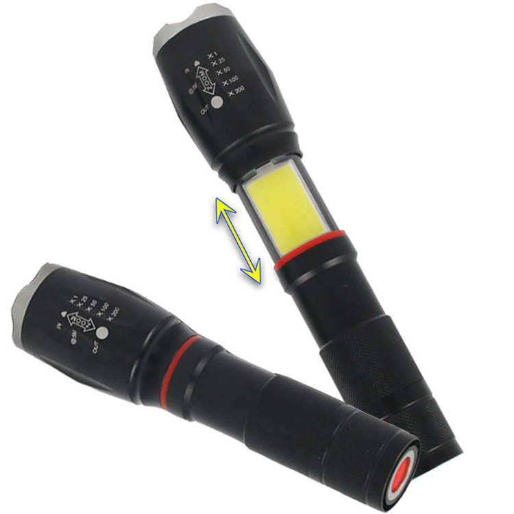 Outdoor Waterproof cob torch zoomable battery led work flashlight with magnet for camping torch light