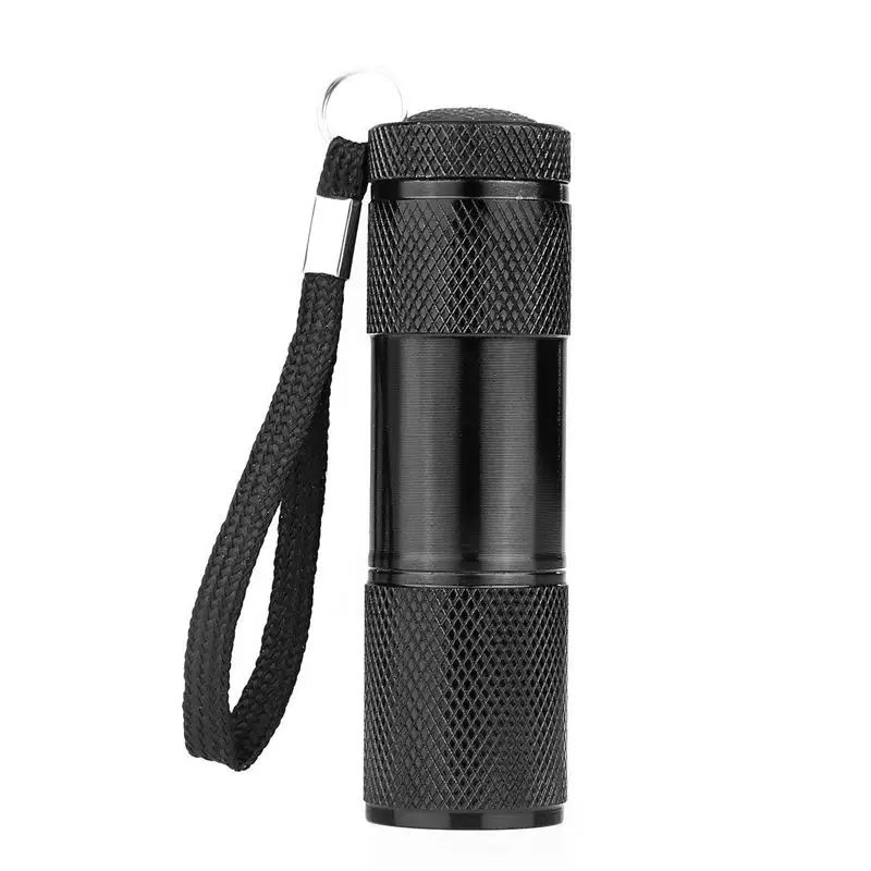 Portable 9 LED 3A Battery Mini Pocket Aluminum Flashlight Torch Light for Camping Hiking Running