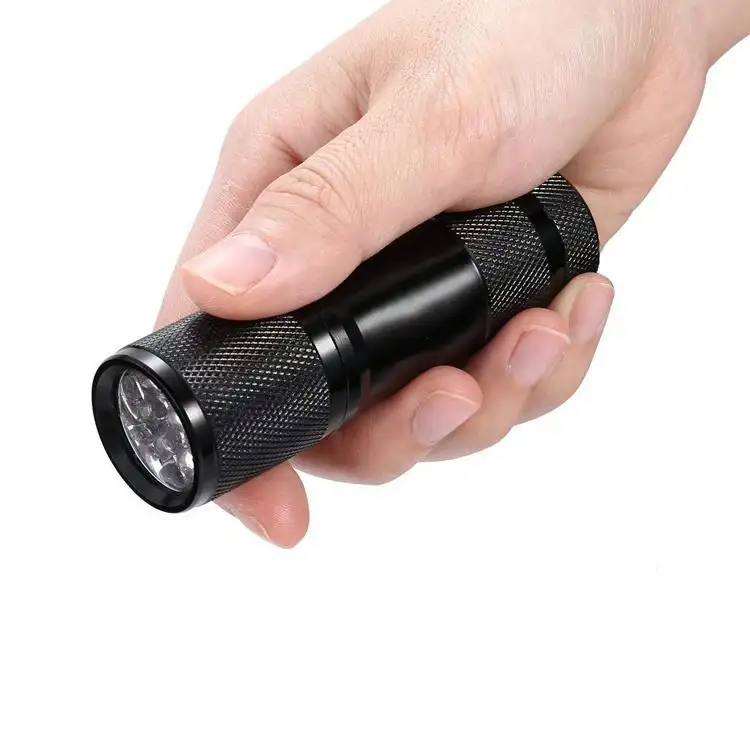 Portable 9 LED 3A Battery Mini Pocket Aluminum Flashlight Torch Light for Camping Hiking Running