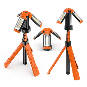 Triple-Head Area Work Shoplight Job Site Work Light camping lamps rechargeable LED Work Light with Telescoping Tripod